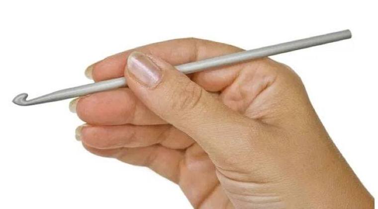 Holding a Crochet Hook